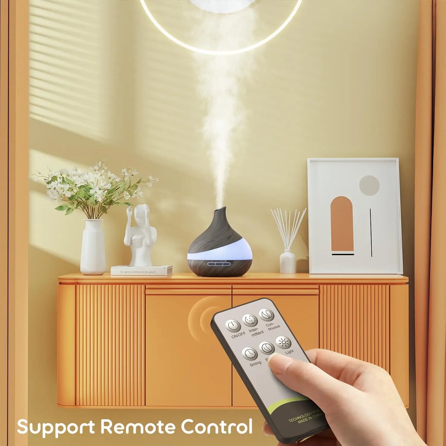 500ml Aroma Diffuser with Remote & 14-Color LED Light - Humidifier