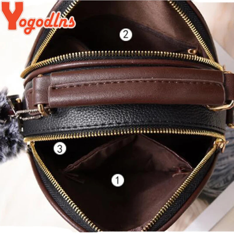 Vintage Small Crossbody Shoulder Bag for Women Designer Top-handle Handbags