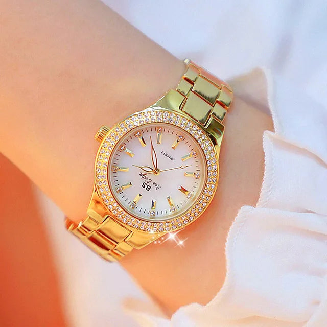 Woman Wrist Watches Dress Gold Watch Women Crystal Diamond Watches Stainless Steel Silver watch Women