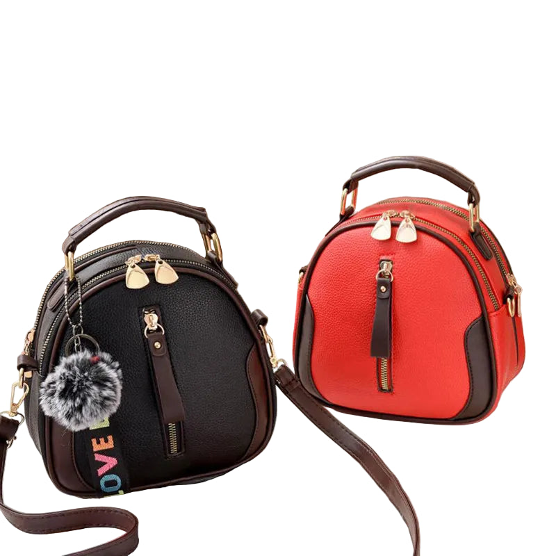 Solid Color Women Shel Portable Shoulder PU Leather Elegant Female Bag