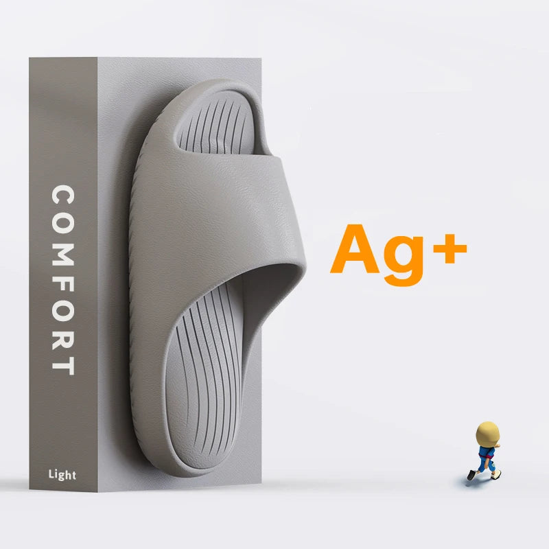 Summer Women Thick Slippers Sole Beach Slides Bathroom Anti-Slip Soft Sandals Fashion Ladies Cloud Shoes men slipper