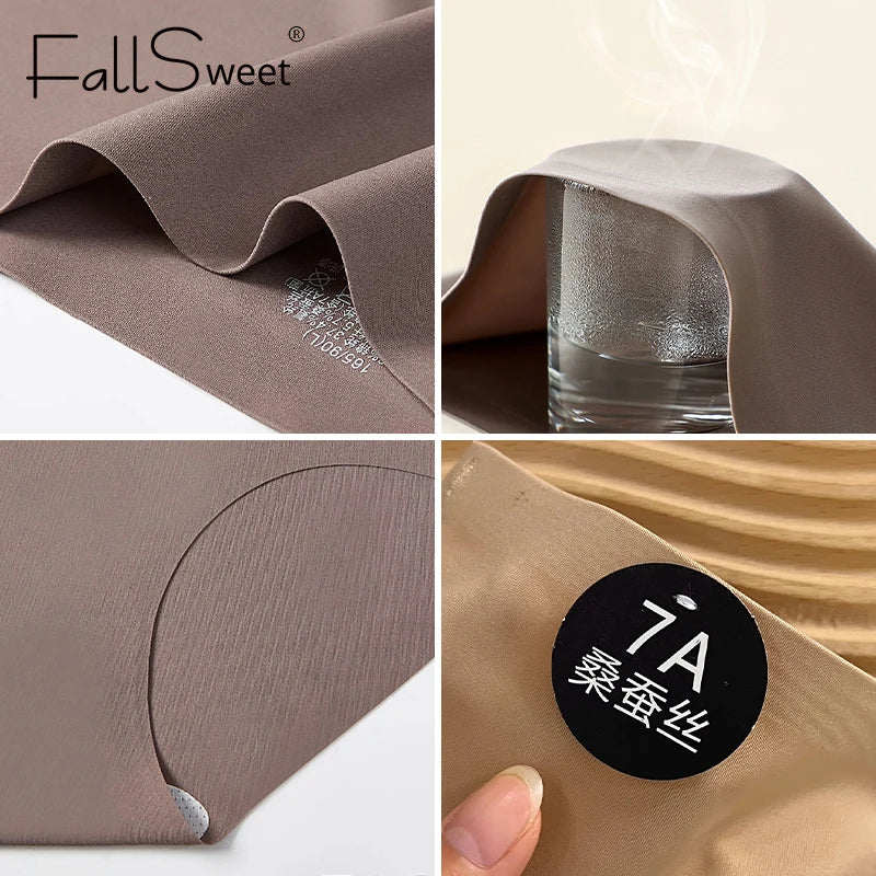 FalllSweet 4PCS Seamless Panties  Ice Silk Underwear Soft Thin Briefs