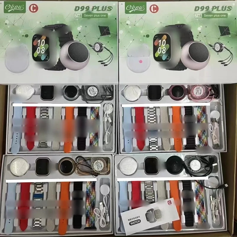 Smart Watch 10 in 1 Set Bluetooth Call Smart Watch Bluetooth Earphone Set