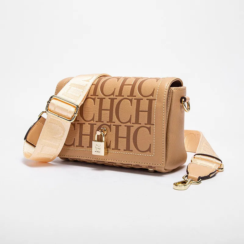 CH Fashion Design 2024 New Solid Colour Printed Head Bag Model Metal Accessories Buckle Women's Shoulder Bag Luxury Brand