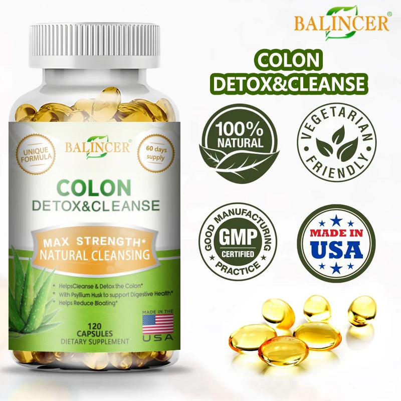 Balincer Cleanse and Detox Supplement - Supports Intestinal Cleansing, Digestive Health for Men and Women, 120 Capsules