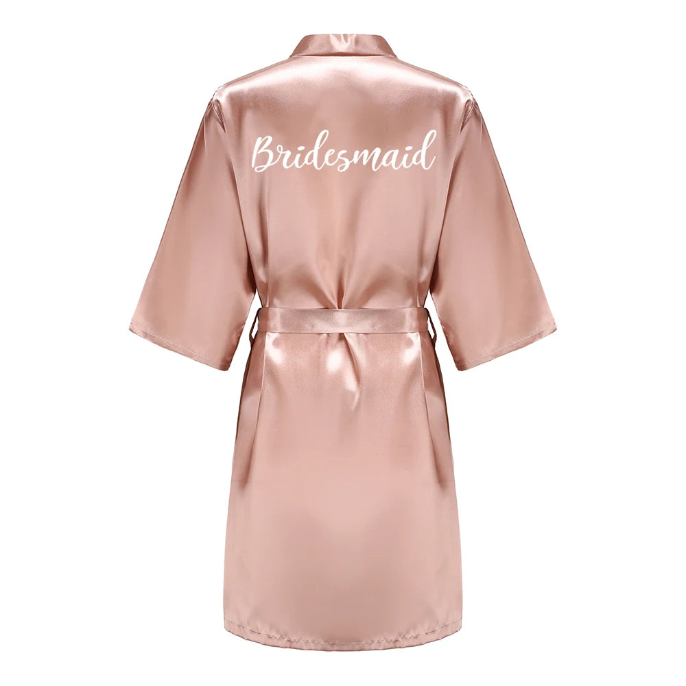 Wedding Bride Bridesmaid Robes for Women Bridal Silk Robe