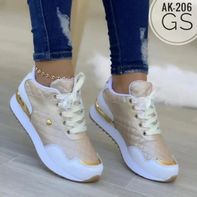 Women's Mesh Sneakers Patchwork Lace Up Flat Shoes for Women Lightweight Female Shoes Classic Versatile Zapatillas De Mujer