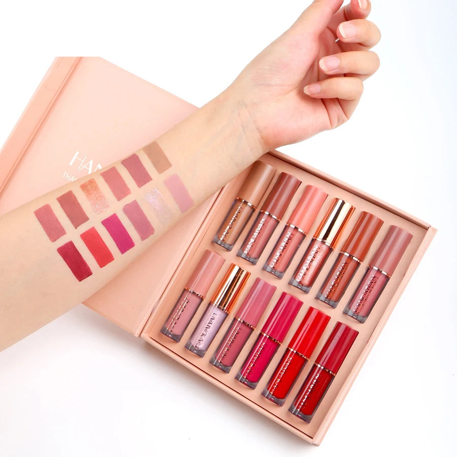 Matte Lip Gloss Set 12 Color Lipstick Smooth And Lasting Display Lip Gloss Waterproof Moisturizing Lipstick
