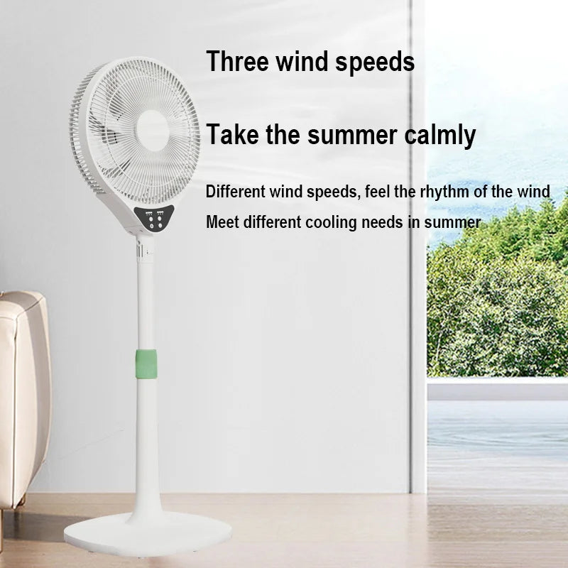 220V Electric Pedestal Standing Fan Adjustable Heigh Desk Air Blower Timing Shake for Living Room Bedroom Kitchen Home Office