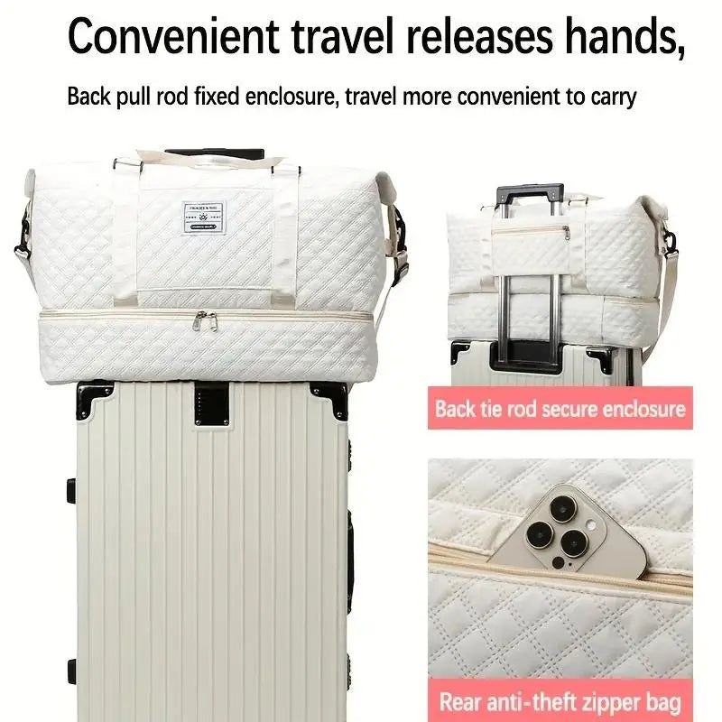 Large Capacity Travel Duffle Bag Sports Gym Yoga Tote Weekend Overnight Bag and Luggage Organiser