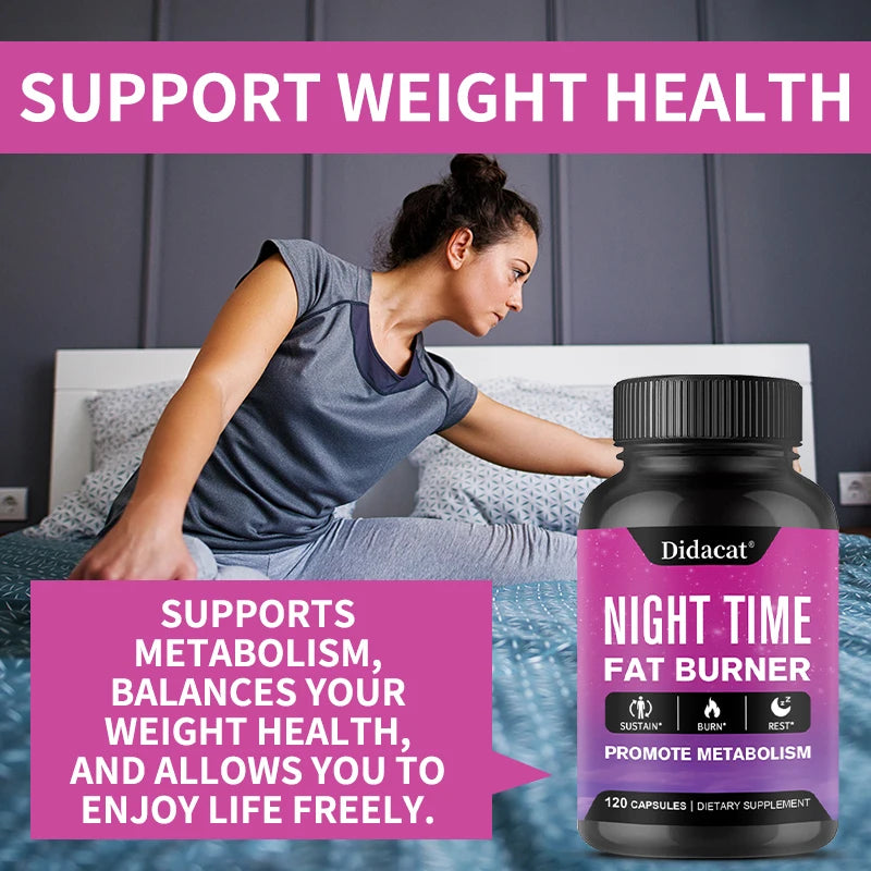 Didacat Nighttime Fat Burner - Helps Promote Metabolic Cleansing,Detoxification, Muscle Mass, Healthy Digestion