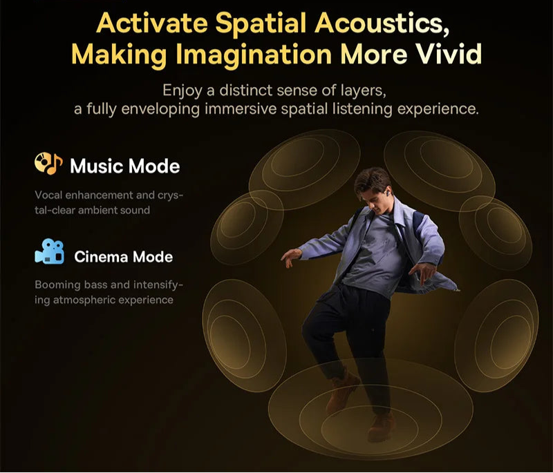 Baseus Bowie M2s Ultra Wireless Earphones Smart Screen 52dB Noise Cancelling Bluetooth 5.4 Headphones 3D Audio Spatial Earbuds