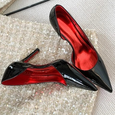 High Heels Women's 2025 Fashion New Side Empty Large Size Pointed Thin Heel Shallow Mouth Single Shoes