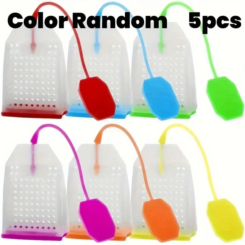 5pcs High-Temperature Resistant Silicone Tea Infusers - Reusable Tea Bags