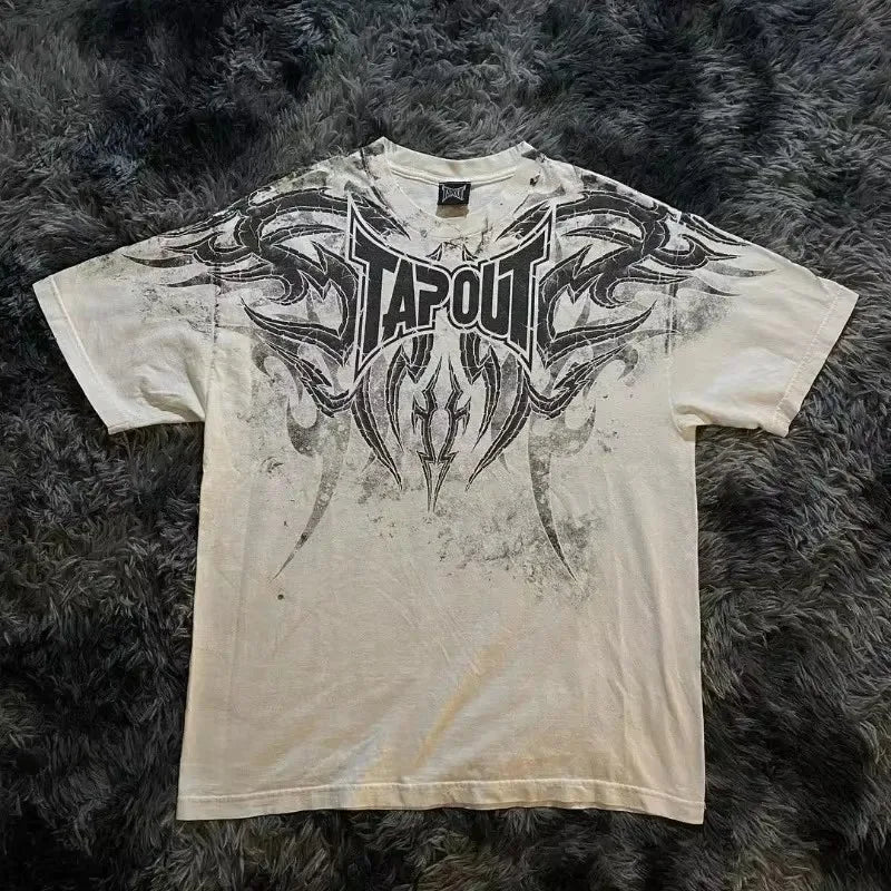 Tapout Men T Shirt Letter Graphic Print Oversized T Shirt