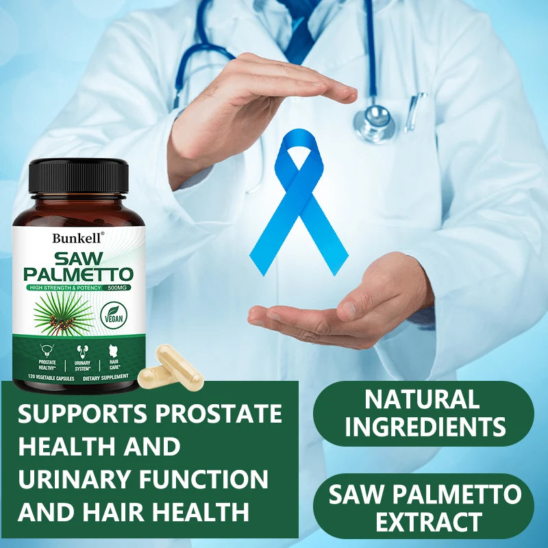 Saw Palmetto Supplement 500mg – Anti-Aging Hair Vitamins To Help with Hair Care, Support Urinary Tract and Prostate Health