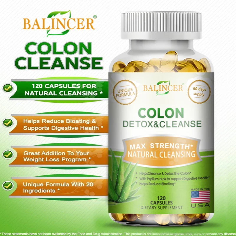 Balincer Cleanse and Detox Supplement - Supports Intestinal Cleansing, Digestive Health for Men and Women, 120 Capsules
