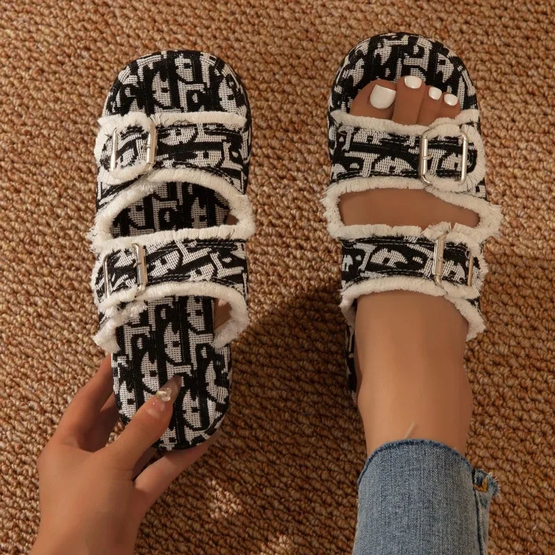 Slippers Women Platform Shoes Slides Women Luxury Sandals Women Designers Slippers Indoor Outdoor Ladies Shoes Mules Big Size