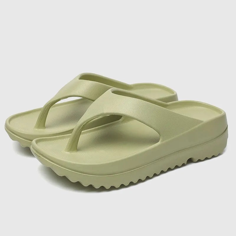 Gacimy Women Thick Sole Flip Flops Summer New Non-slip Beach Slippers Fashoin Outdoor Thick Sole EVA Sandals Casula Home Slides