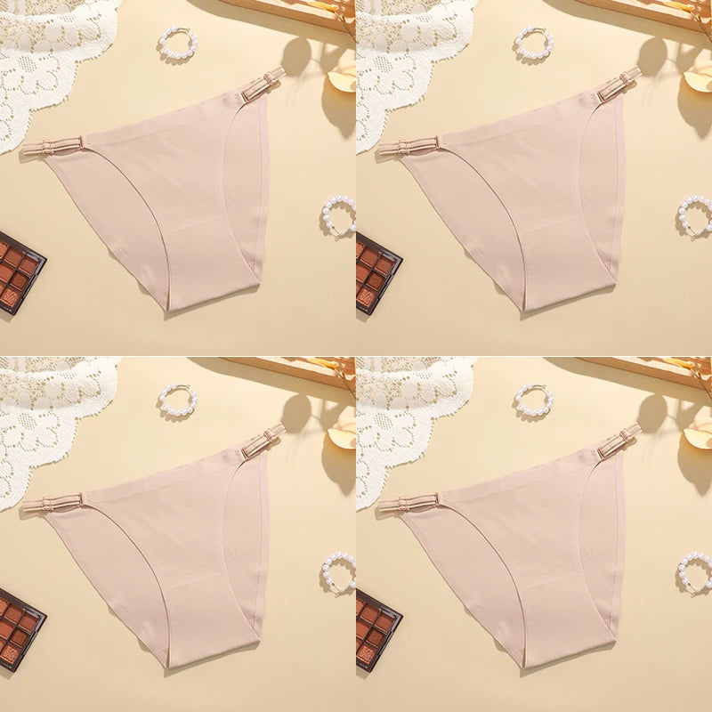 Sexy Women Traceless Low Rise Solid Color Soft Seamless Female Underwear