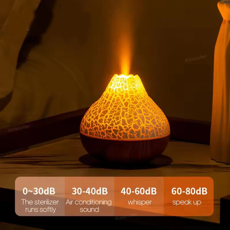 300ml Volcano Air Humidifier Desktop Electric USB Humidificadore Water Mist Diffuser Purifier Air  With 7 Colors Night