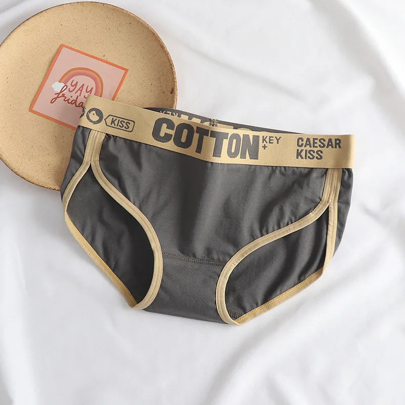 Women Cotton Panties Ladies Sexy Letter Sports Seamless Briefs Beathable Antibacterial Lingerie Solid Underwear Female Intimates