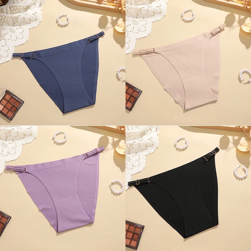 Sexy Women Traceless Low Rise Solid Color Soft Seamless Female Underwear
