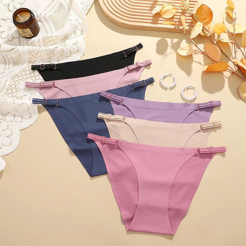 Sexy Women Traceless Low Rise Solid Color Soft Seamless Female Underwear