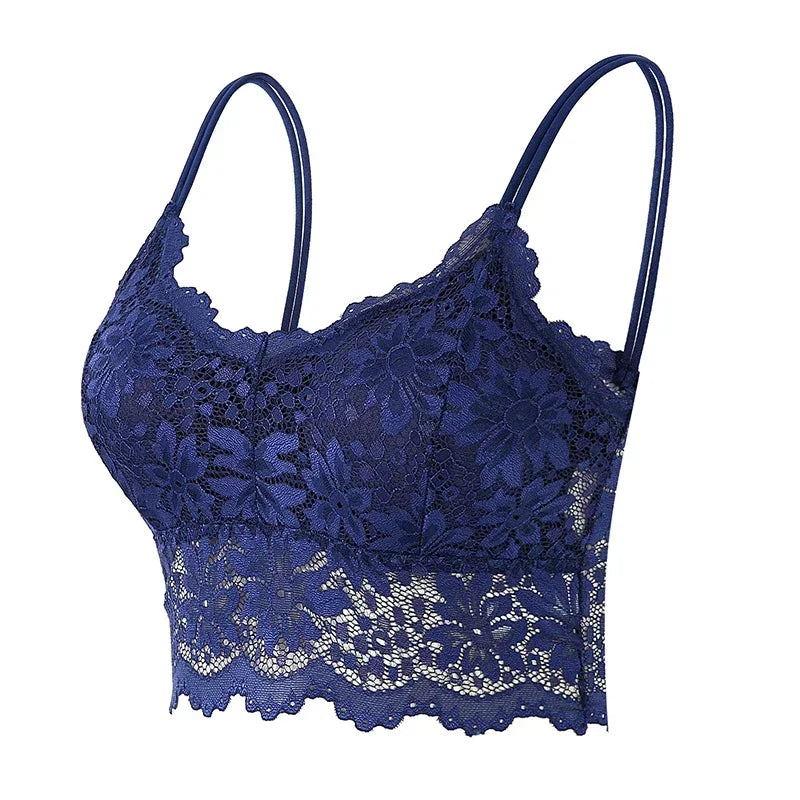 Sexy Lace Bras Top Comfortable Bralette Solid Color Women Underwear Female Hollow Out Wireless Breathable Lingerie Seamless Bra
