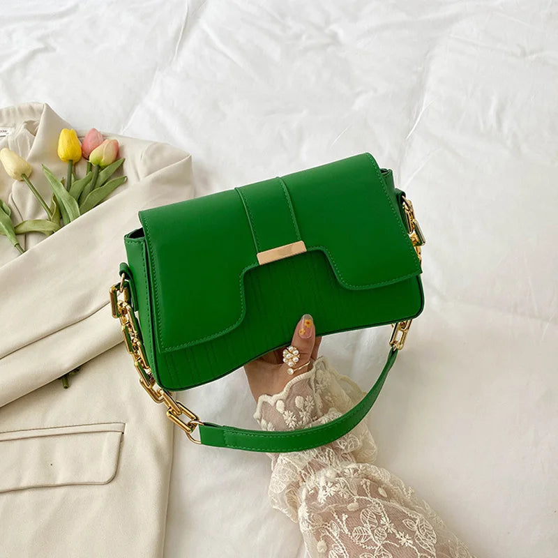 Stylish Casual Solid PU Leather Sholder Bags