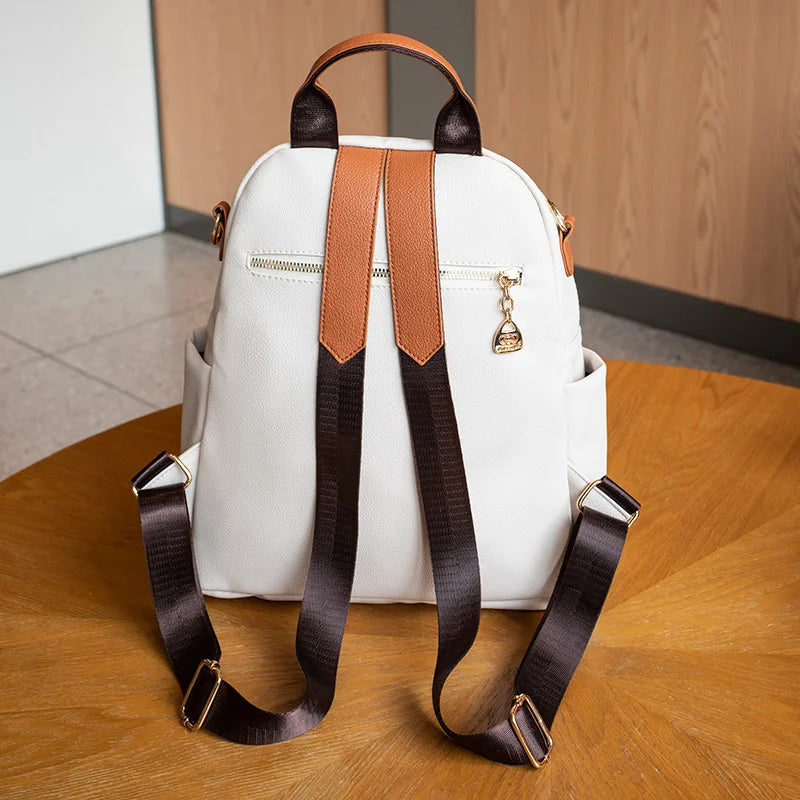 High-end new style Korean version of casual backpack, ladies PU fashion personality simple female bag large capacity trend trave