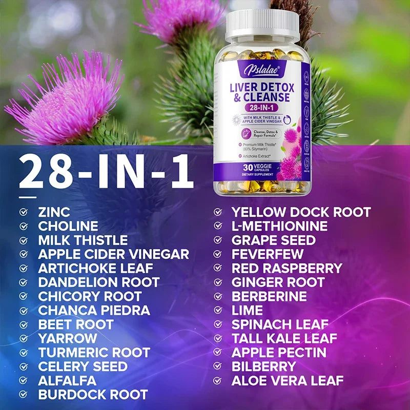 Liver Detox & Cleanse Supplement - Supports Gut Health, Boosts Immune Health, Promotes Liver Detoxification and Cleansing