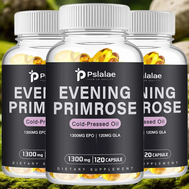 Evening Primrose Oil - Contains Gelatin and Vegetable Glycerin To Promote Healthy Skin - 120 Capsules