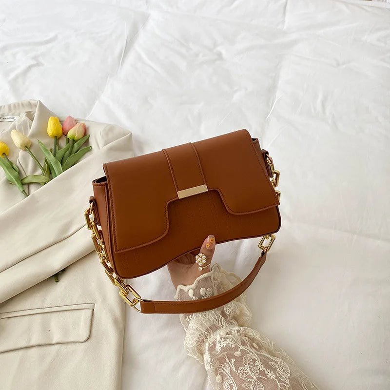 Stylish Casual Solid PU Leather Sholder Bags