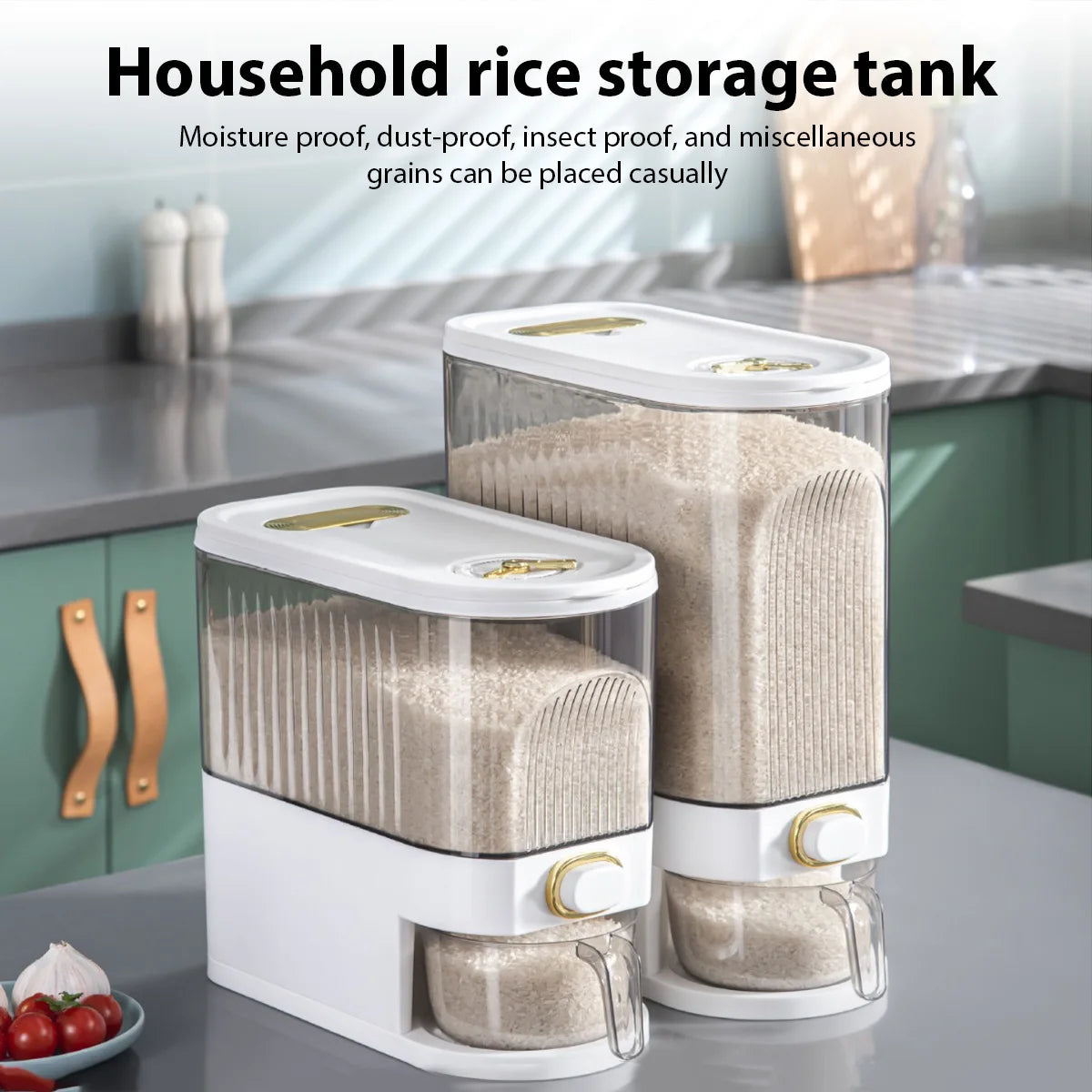 5/10kg Large Sealed Cereal Dispenser Moisture-proof Insect-proof Storage Tank