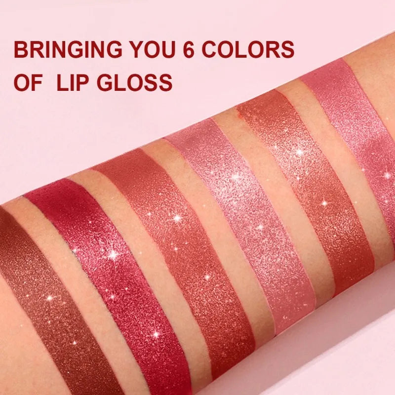 Sparkling Crystal Lipstick Diamond Glitter Metallic Lip Gloss Moisturizes Lips Shimmers with Fine Pearl Brightens Lip Color Balm