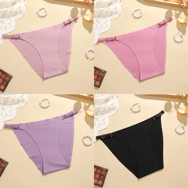 Sexy Women Traceless Low Rise Solid Color Soft Seamless Female Underwear