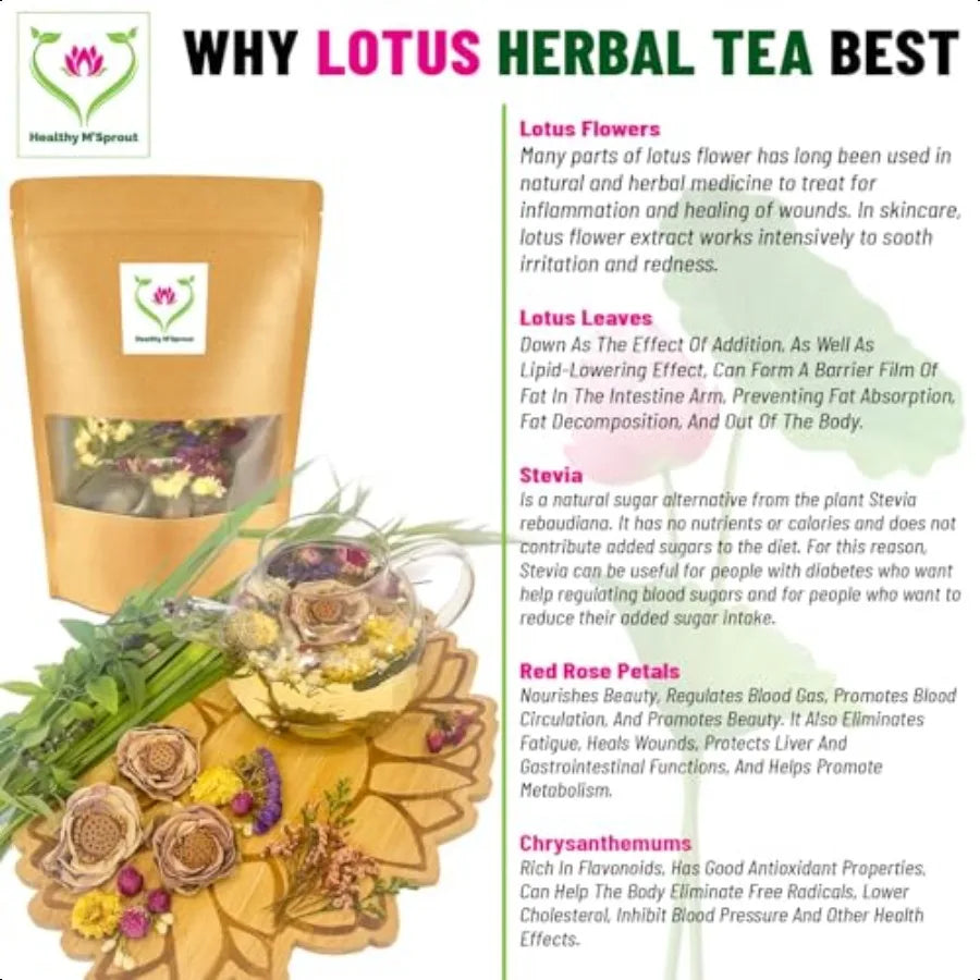 Lotus Flower Tea Dried Whole Blossom Lotus Tea Antioxidant Rich Herbal Tea
