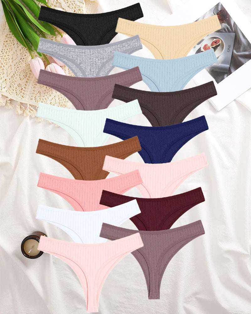 15Pcs/Set Cotton Panties G-String Women Panties Sexy Underwear Female Lingerie Thong Briefs for Woman Intimate Panties