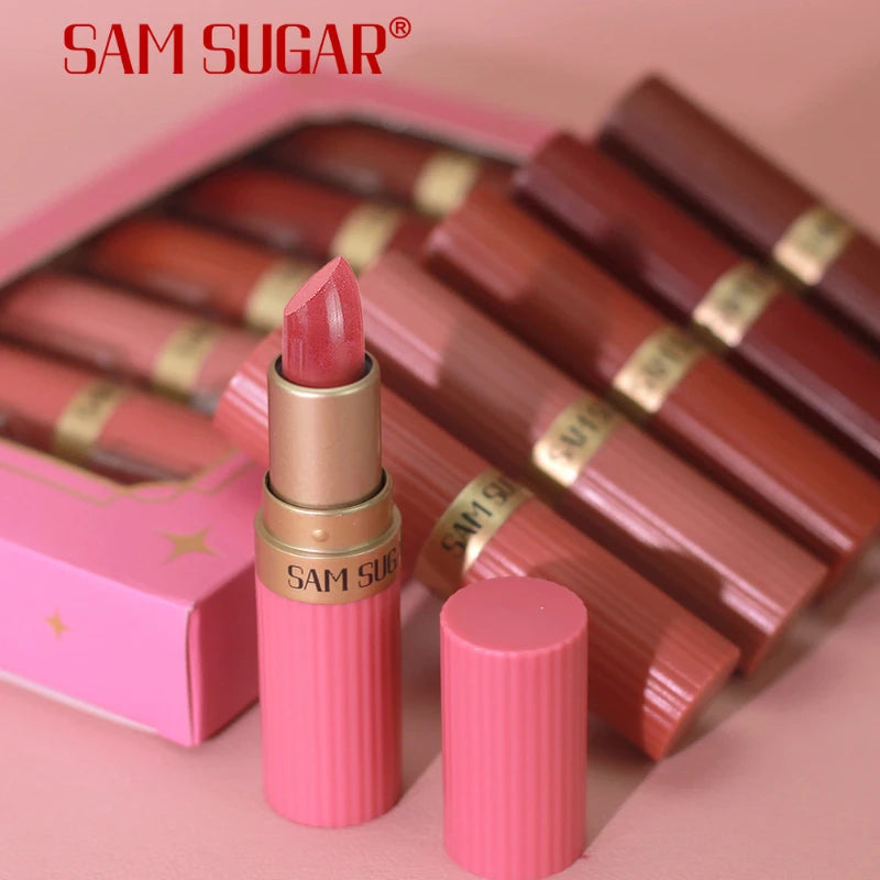 Sparkling Crystal Lipstick Diamond Glitter Metallic Lip Gloss Moisturizes Lips Shimmers with Fine Pearl Brightens Lip Color Balm