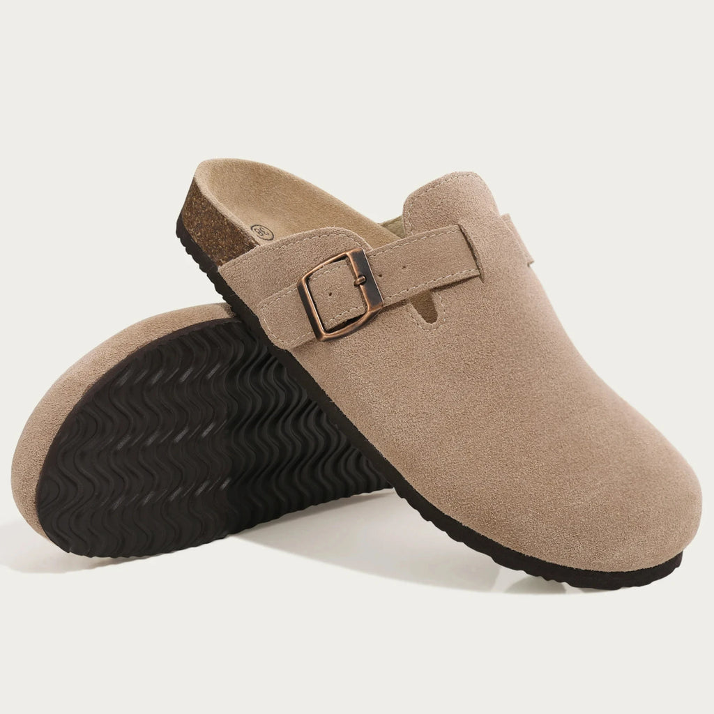 Crestar Cork Suede Mules Clogs Classic Cork Antislip Outdoor Slippers With Arch Support
