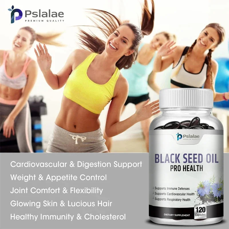Black Seed Oil Capsules - Supports Immune Defense, Cardiovascular Health, and Promotes Respiratory Health Supplement