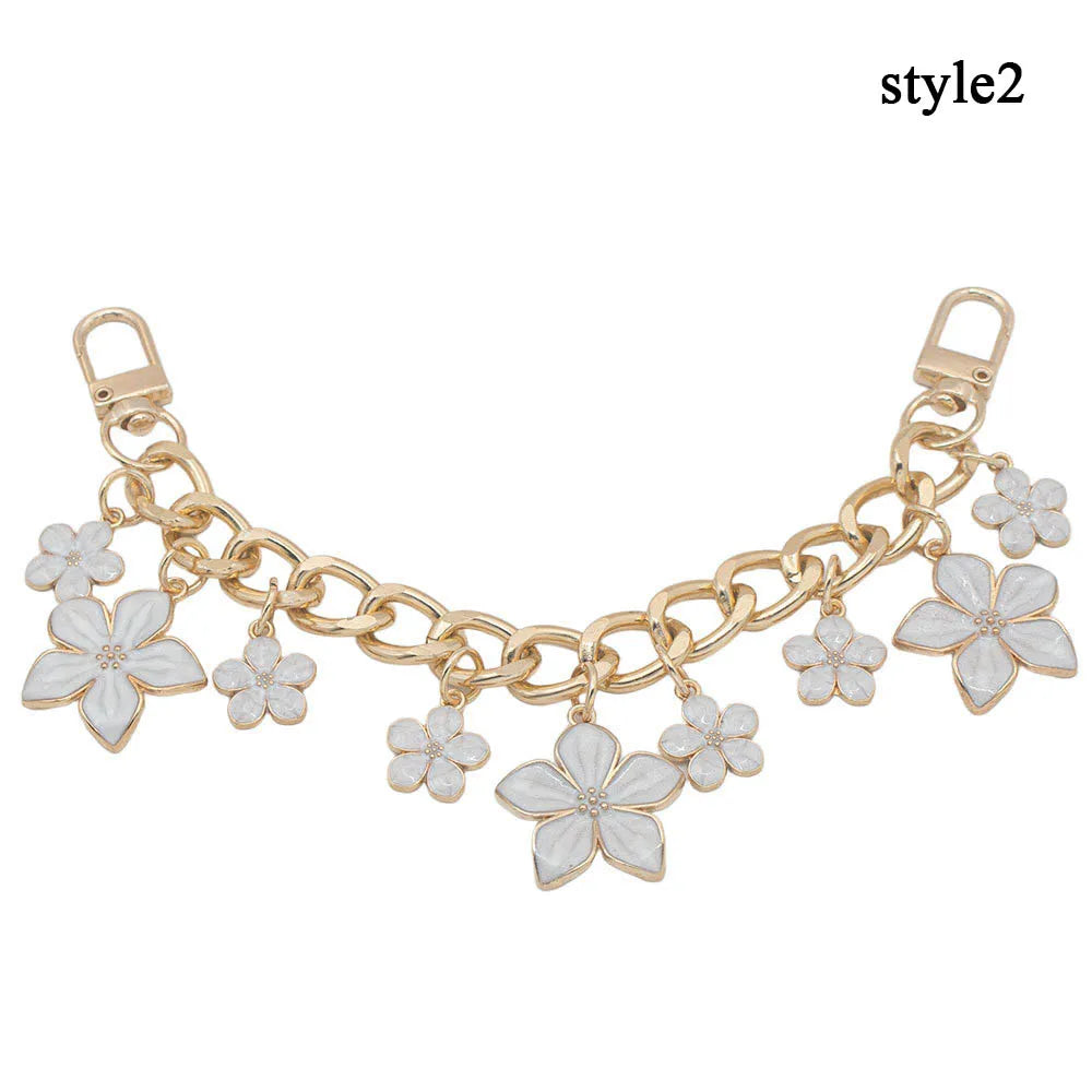 Bag Strap Extender Chain Flower Butterfly Pearl Pattern Accessory
