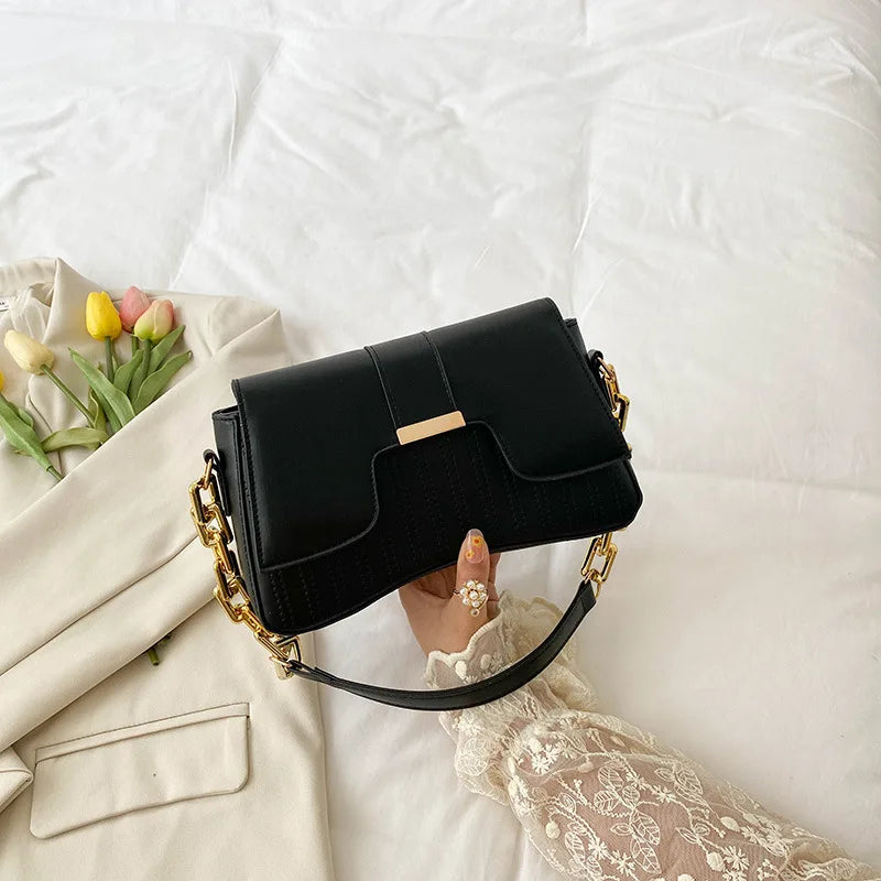 Stylish Casual Solid PU Leather Sholder Bags