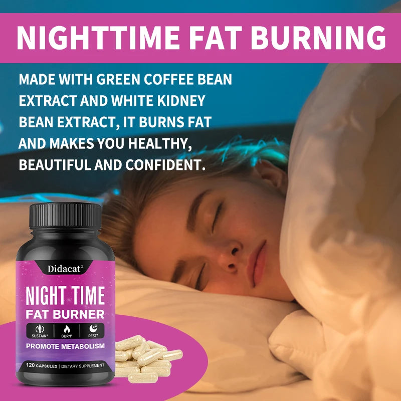 Didacat Nighttime Fat Burner - Helps Promote Metabolic Cleansing,Detoxification, Muscle Mass, Healthy Digestion