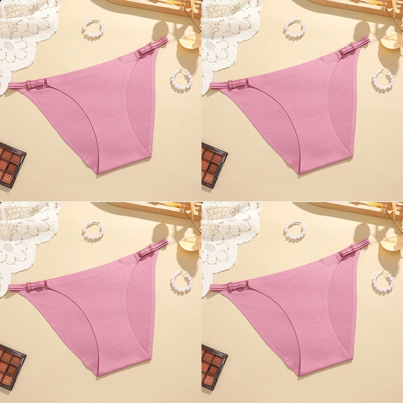 Sexy Women Traceless Low Rise Solid Color Soft Seamless Female Underwear