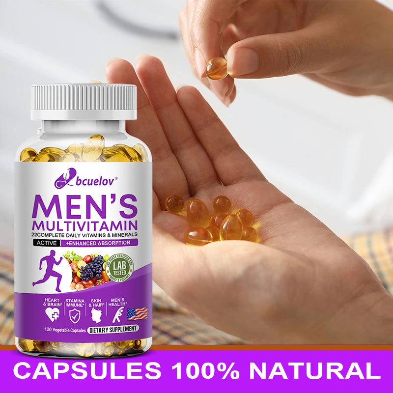 Men's Multivitamin - Supports Circulation, Muscle Growth & Immune System, Vitamin & Mineral Supplement, 120 Capsules