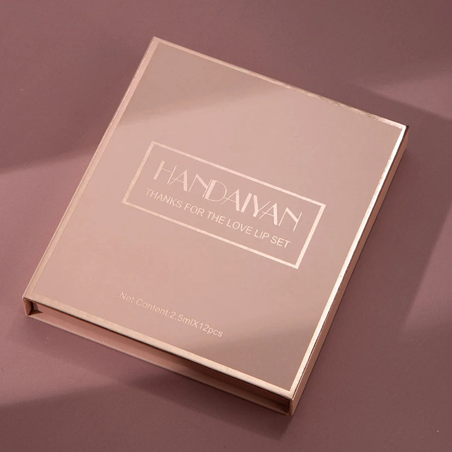 Matte Lip Gloss Set 12 Color Lipstick Smooth And Lasting Display Lip Gloss Waterproof Moisturizing Lipstick