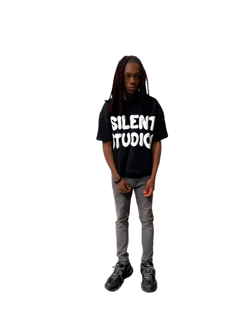 Letters Cartoon Print Oversized Short-sleeve Loose Casual T-shirt