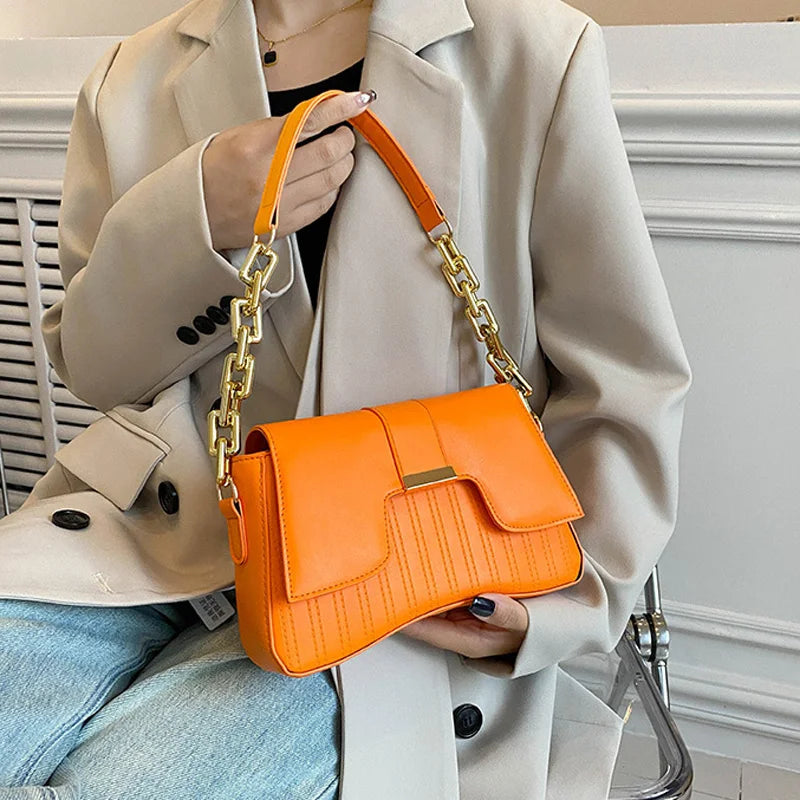 Stylish Casual Solid PU Leather Sholder Bags